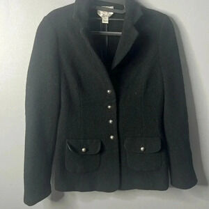Women’s Talbots Italian Wool Black Blazer Jacket Size 4